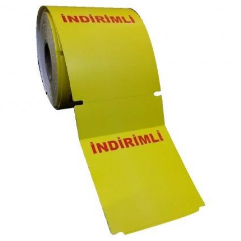 135X100 250'Li Sari İndirimli Karton Raf Etiketi 